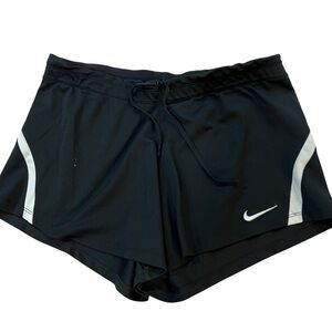 Nike Women's Black and White Athletic Shorts